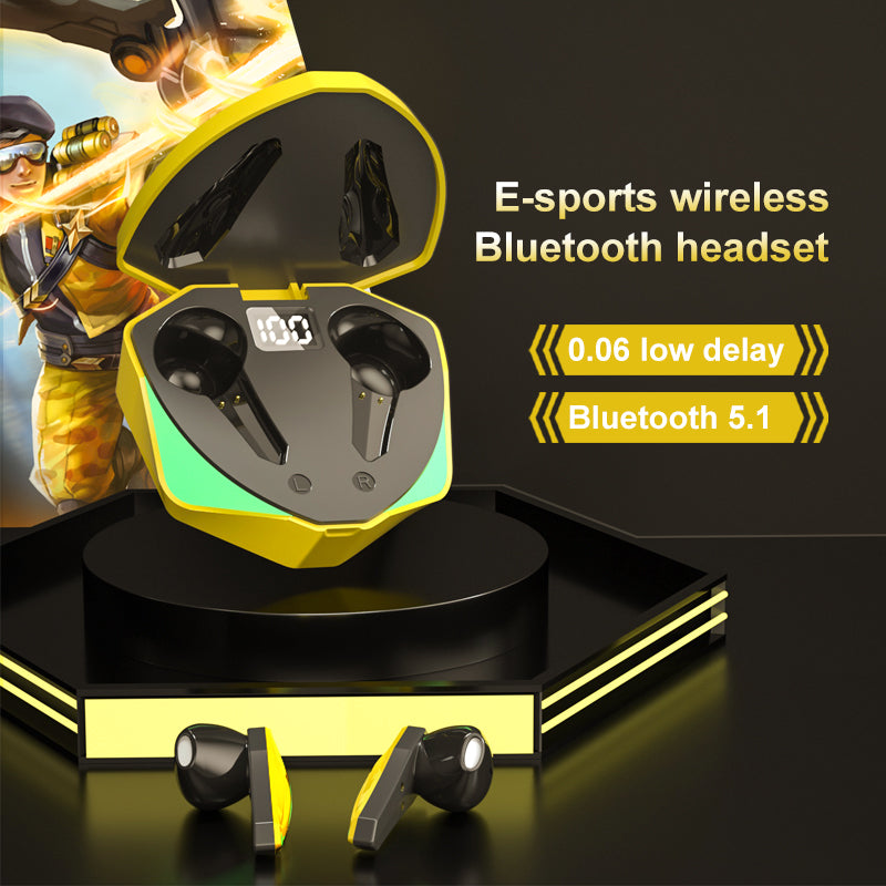 YYK-Q35 Bluetooth 5.1 Gaming Earbuds with Digital Charging Case