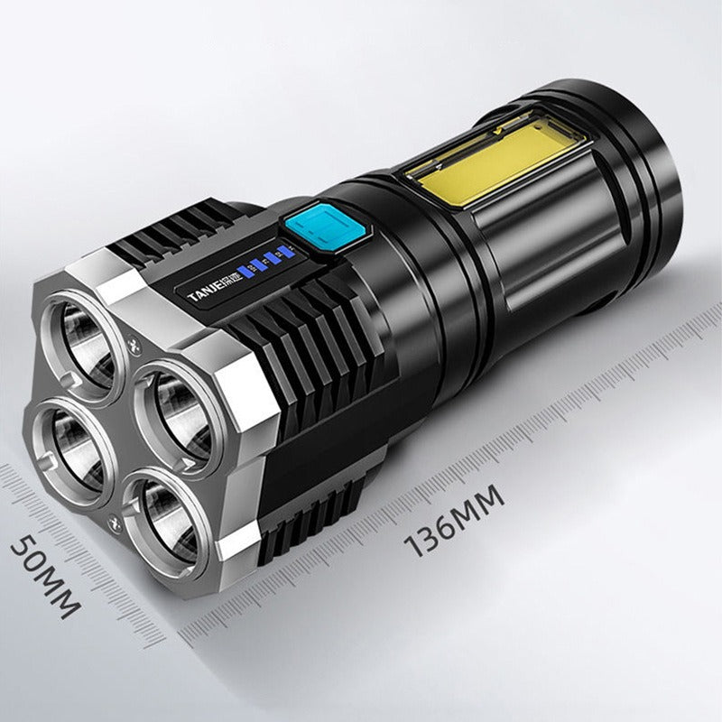 5-LED Rechargeable Flashlight with COB Side Light
