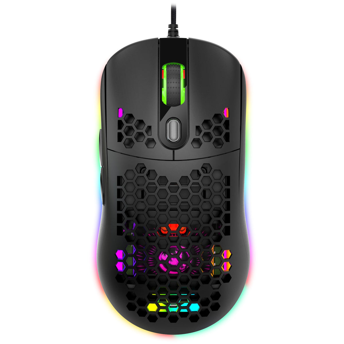 RGB Honeycomb Gaming Mouse – 6400 DPI Programmable Wired Mouse