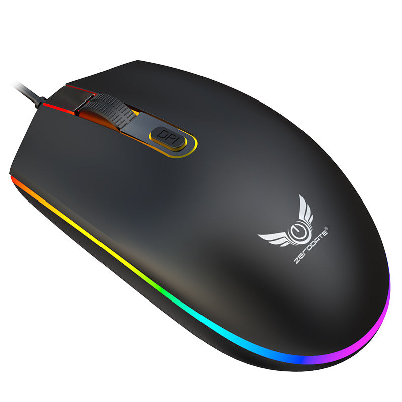 RGB Wired Gaming Mouse – 1600 DPI Ergonomic USB Optical Mouse