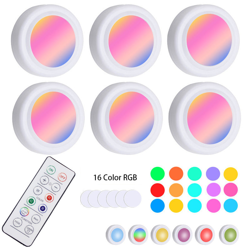 16-Color RGB Touch Puck Lights with Remote Control