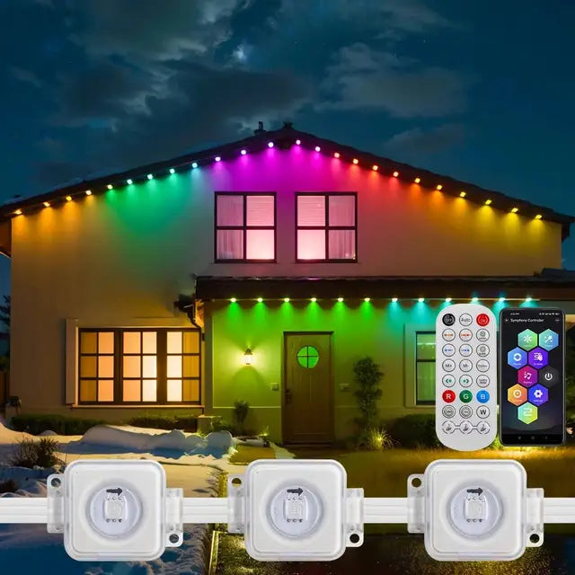 Permanent RGBIC Outdoor Eave Lights – App & Voice Control