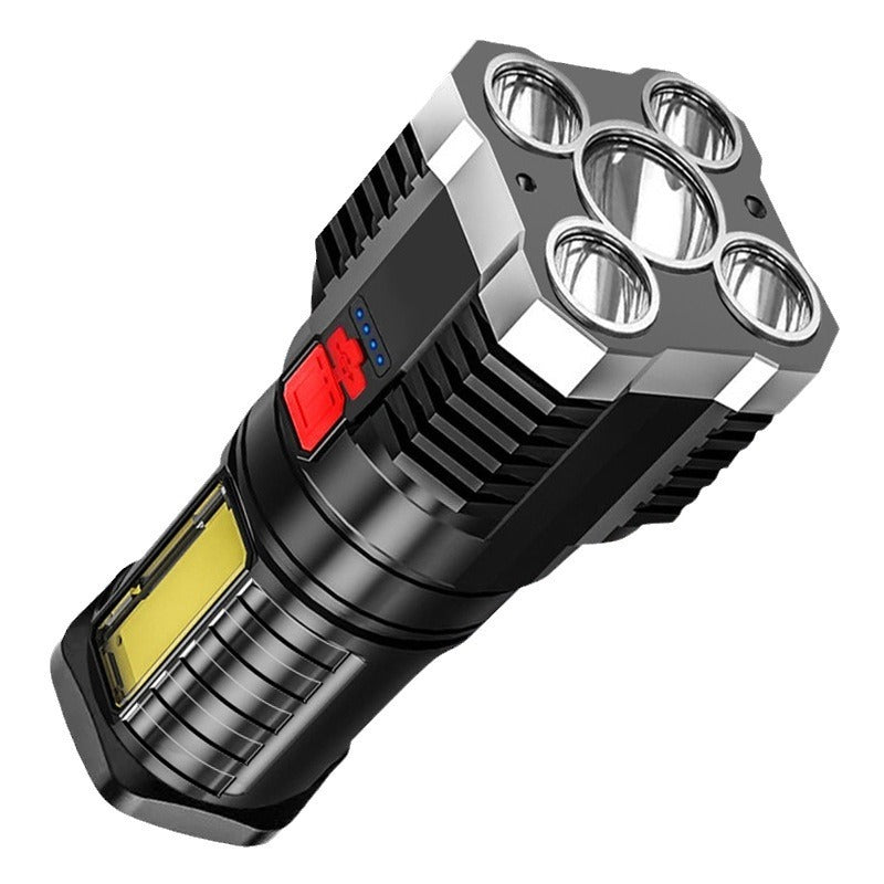 5-LED Rechargeable Flashlight with COB Side Light