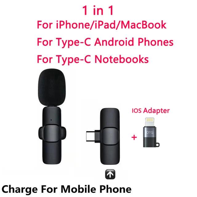 Wireless Lavalier Microphone for Phone – Plug & Play Clip-On Mic