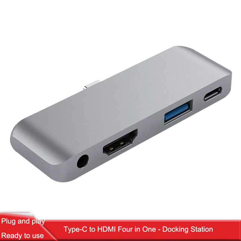 4-in-1 USB-C Hub with 4K HDMI, USB-A, PD Charging & Audio