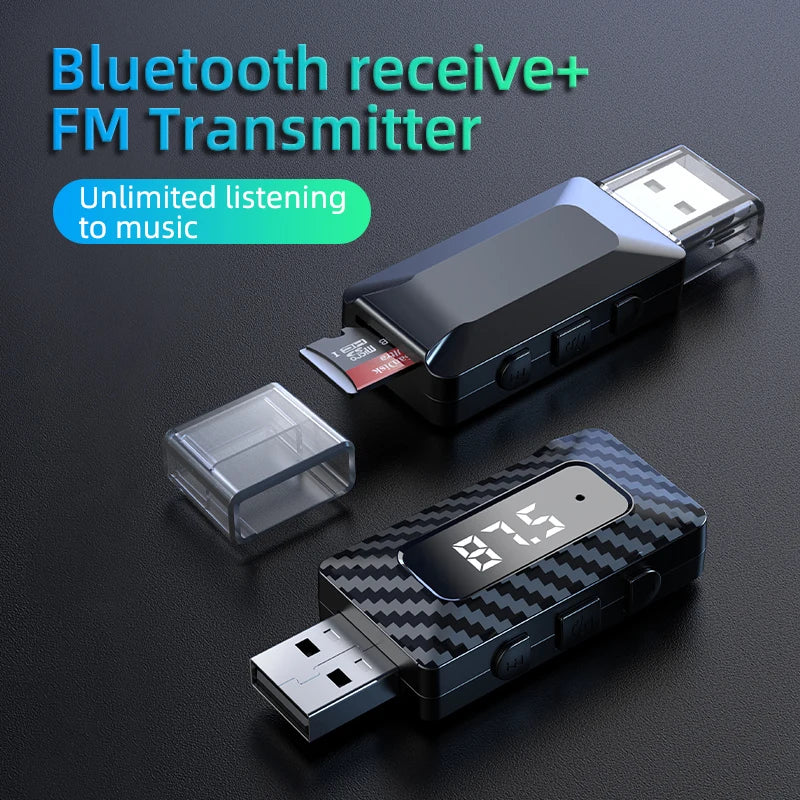 Bluetooth 5.3 Car Audio Receiver & FM Transmitter – W3