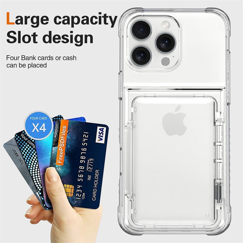 ClearGuard 2-in-1 iPhone Case with Card Holder & Stand
