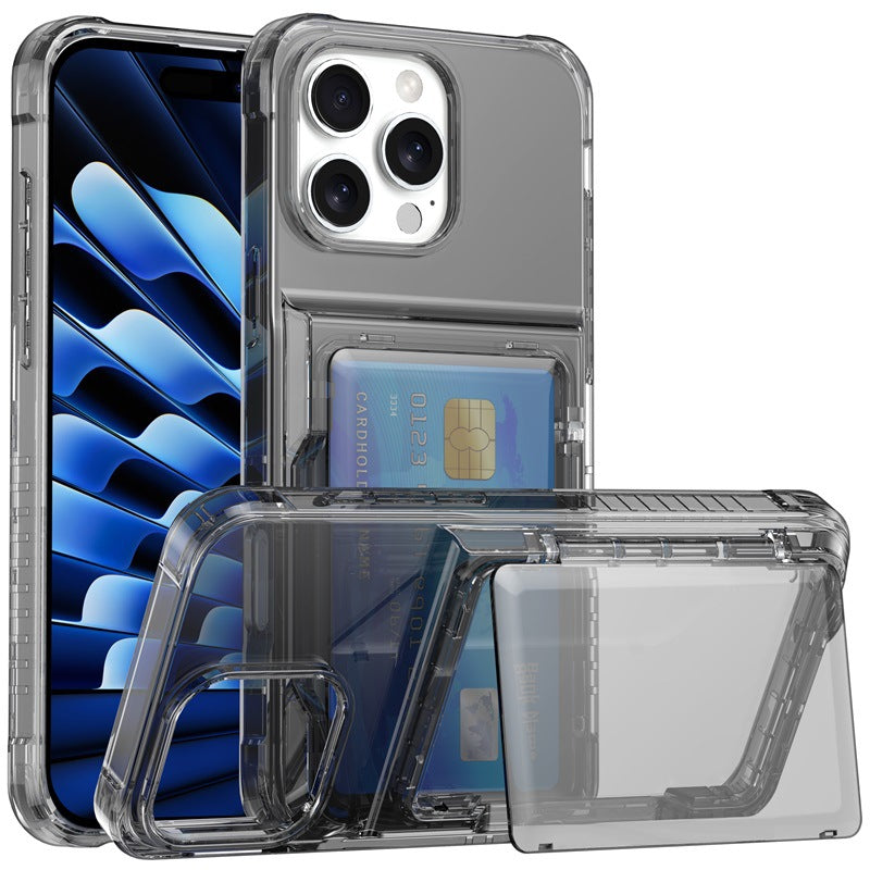 ClearGuard 2-in-1 iPhone Case with Card Holder & Stand