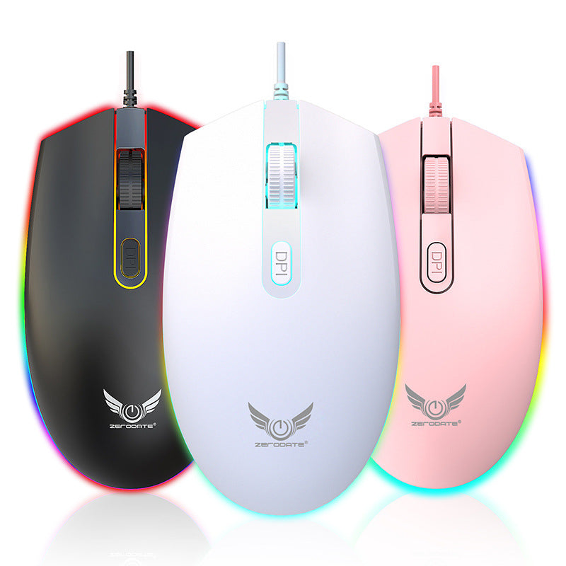 RGB Wired Gaming Mouse – 1600 DPI Ergonomic USB Optical Mouse