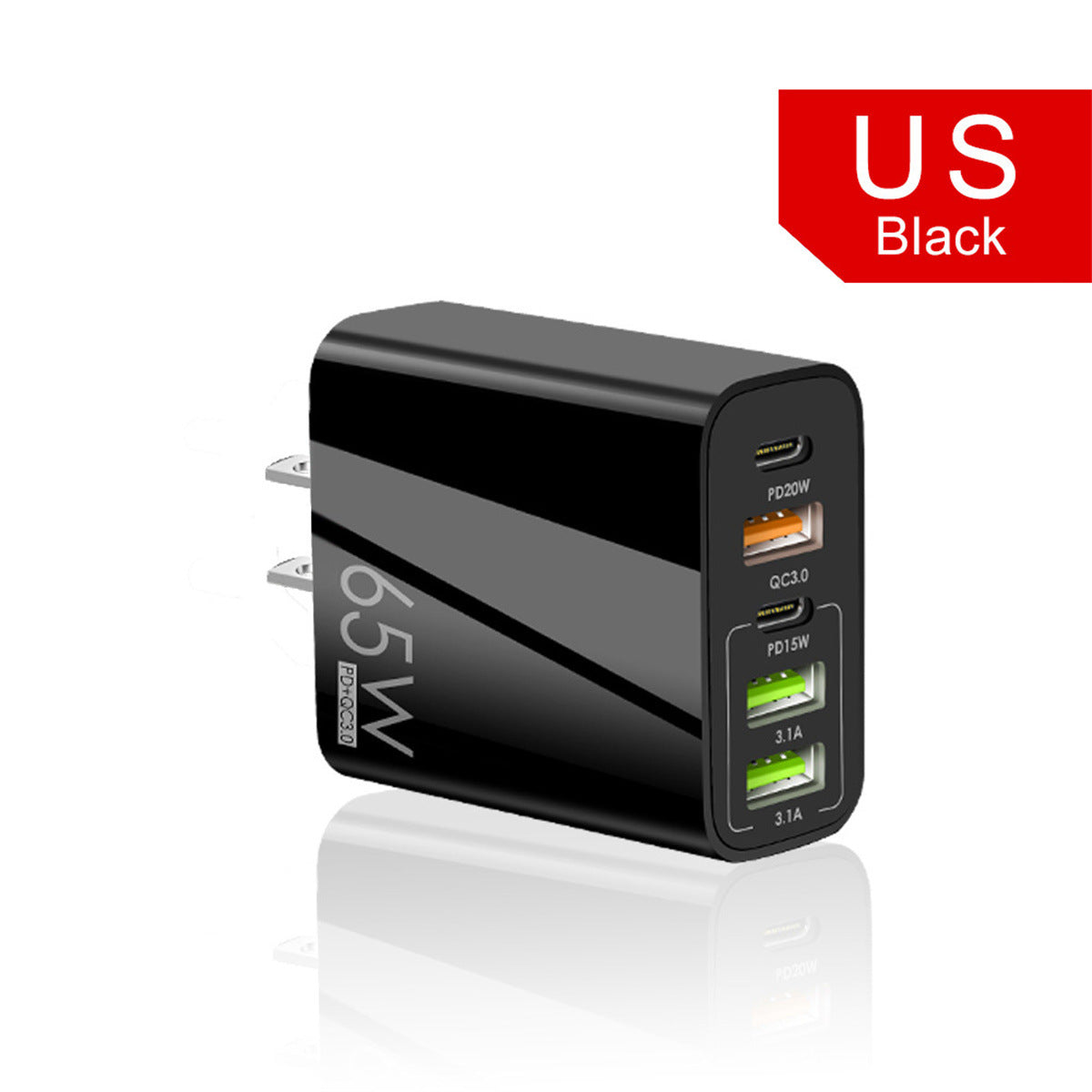 65W 5-Port USB Fast Charging Adapter – PD & QC 3.0