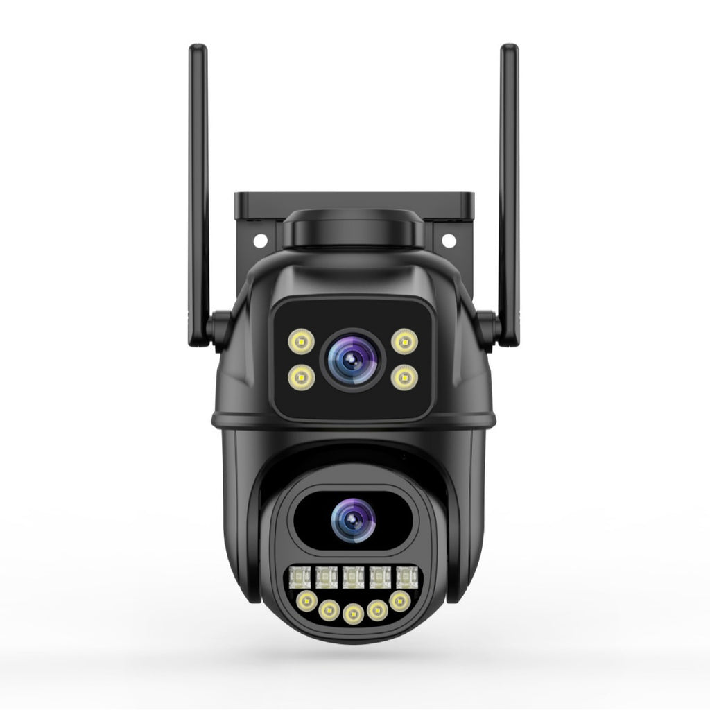 Dual-Lens Outdoor PTZ Smart Security Camera – WiFi, Motion Tracking & Night Vision