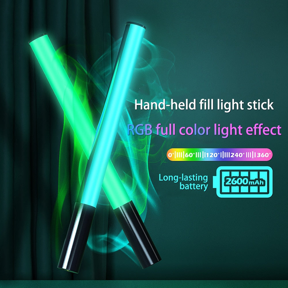 17" RGB LED Photography Light Stick – Rechargeable Creator Fill Light