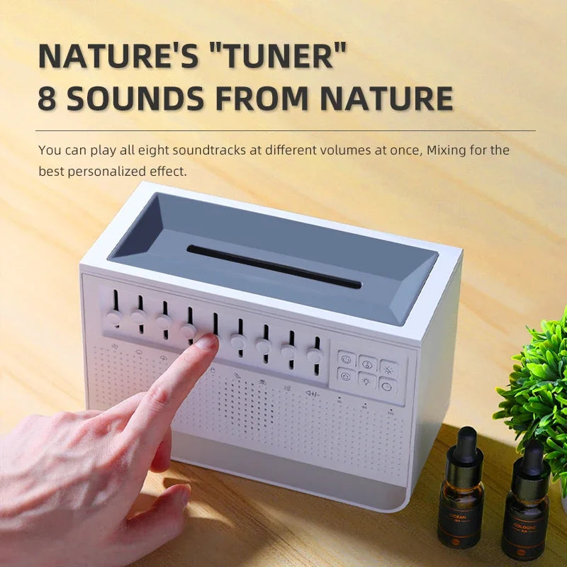8-in-1 White Noise Bluetooth Speaker & Flame Humidifier