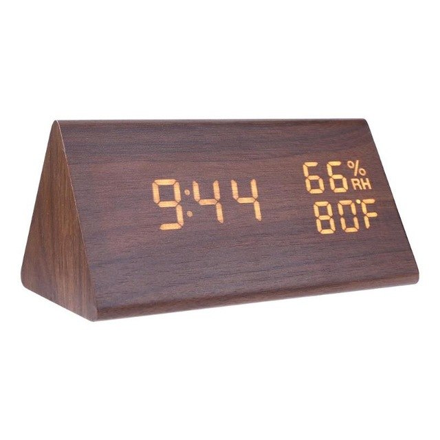 LED Sound-Control Digital Alarm Clock with Temperature & Calendar