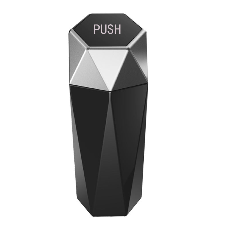 Mini Car Cup Holder Trash Bin with Push Lid