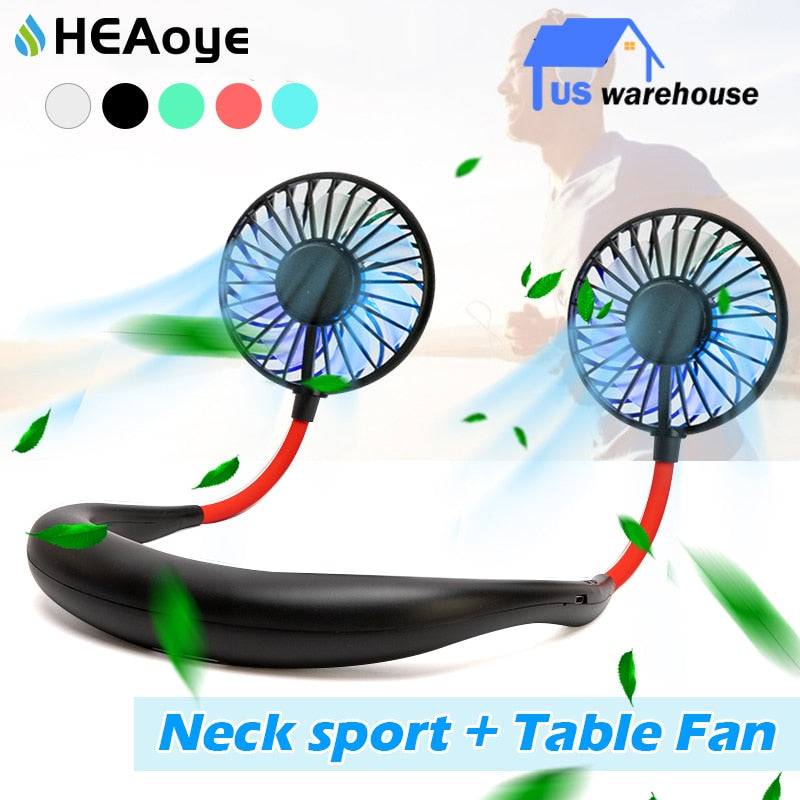 Rechargeable 2-in-1 Neck & Desk Cooling Fan