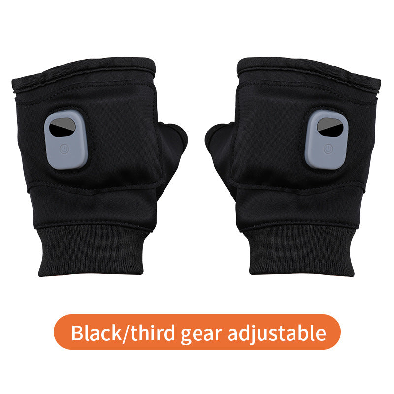 Smart Heated Fingerless Gloves with Digital Temperature Control
