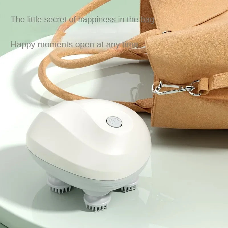Rechargeable Electric Scalp Massager – 4-Head Deep Kneading Massage