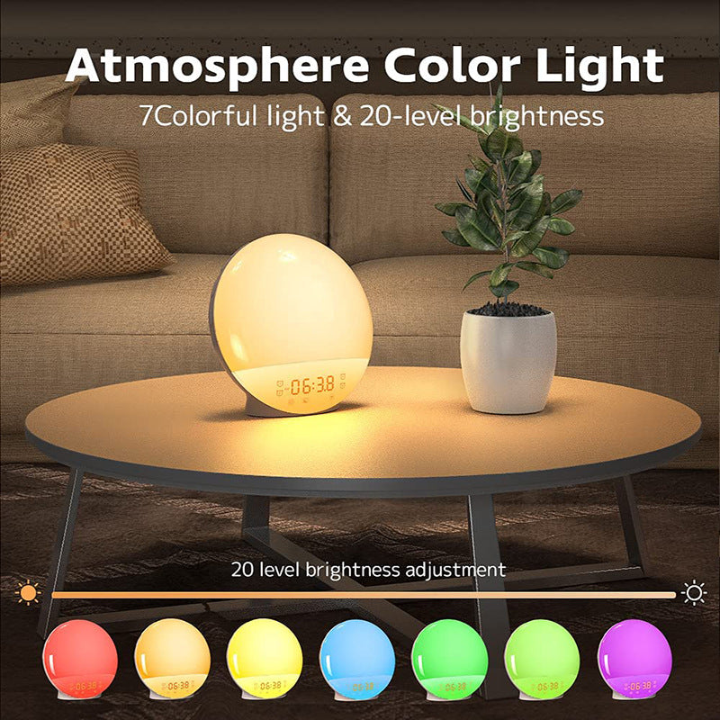 Smart Sunrise Wake-Up Alarm Clock with RGB Night Light & FM Radio