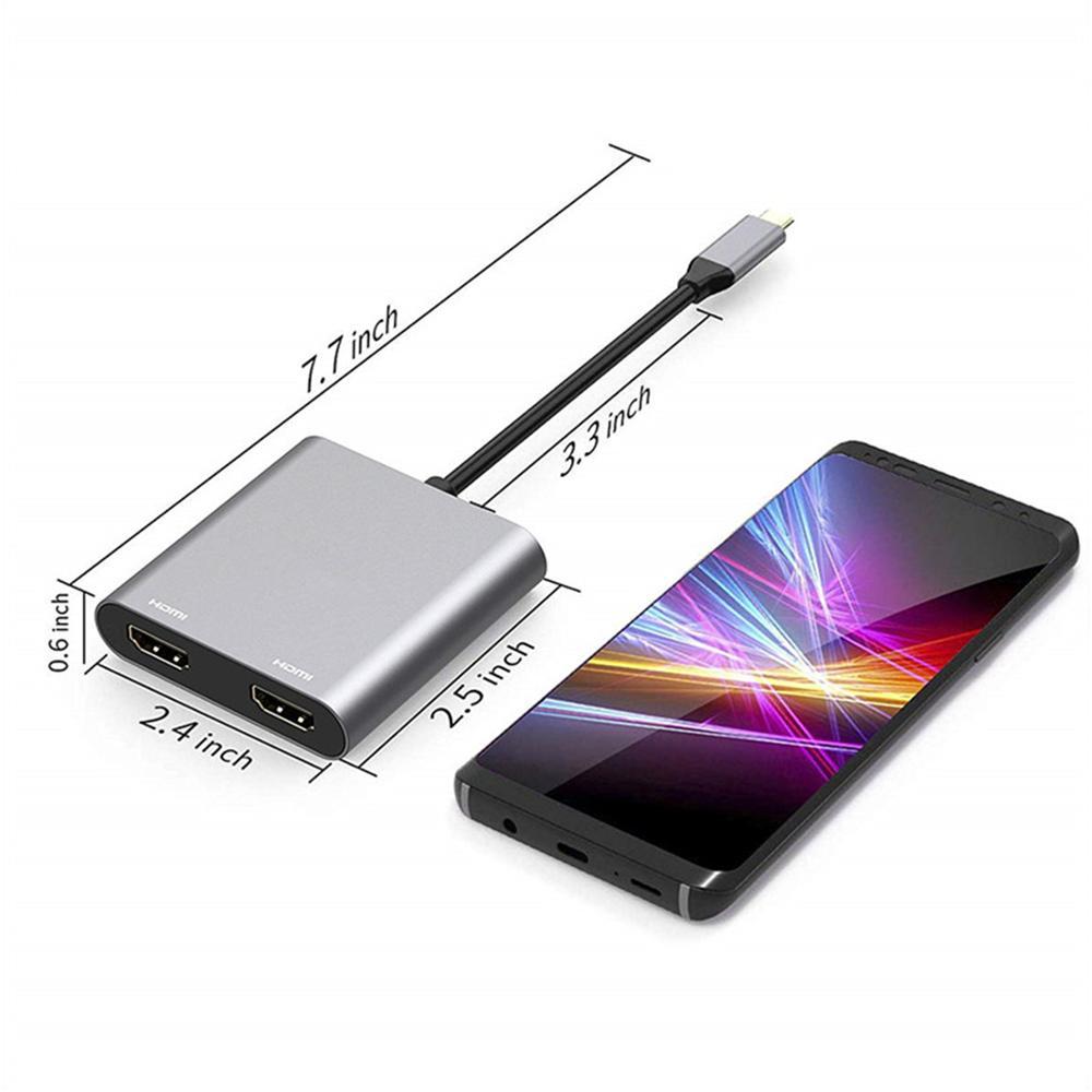 4-in-1 Dual HDMI USB-C Hub with PD Charging