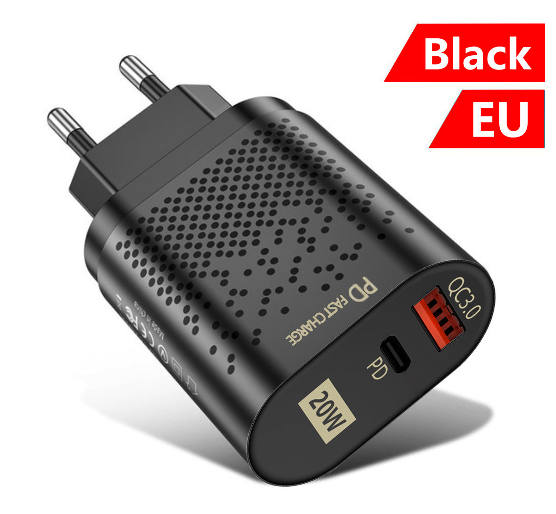 20W PD & QC 3.0 Dual-Port Fast Charger