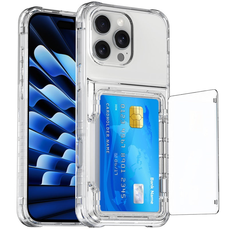 ClearGuard 2-in-1 iPhone Case with Card Holder & Stand