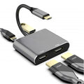 4-in-1 Dual HDMI USB-C Hub with PD Charging