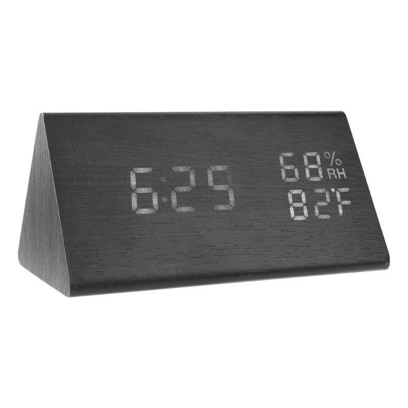 LED Sound-Control Digital Alarm Clock with Temperature & Calendar