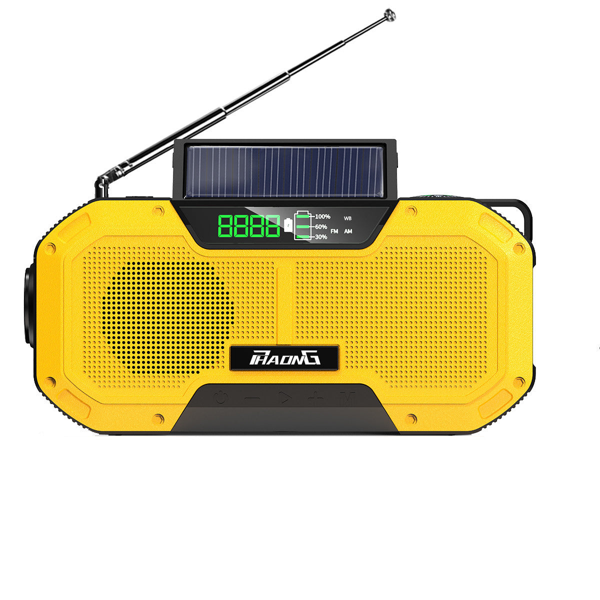 5000mAh Solar Emergency Radio with Bluetooth Speaker, Flashlight & Hand Crank