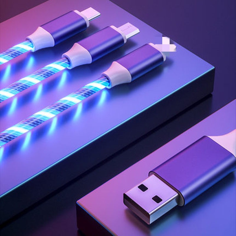 3-in-1 LED Flowing Light Multi Charging Cable – 1.2m