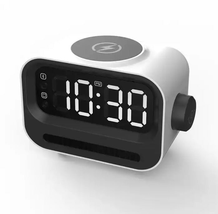 15W Wireless Charging Bluetooth Speaker Alarm Clock with RGB Light