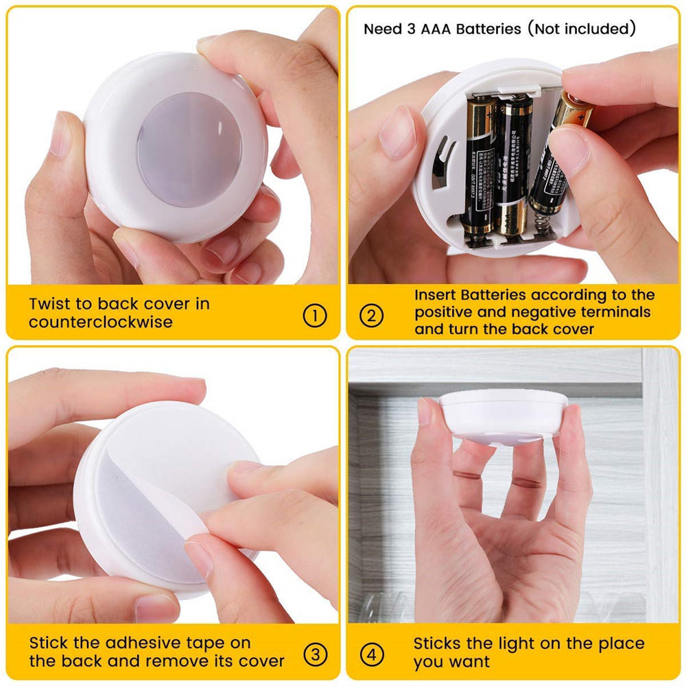 16-Color RGB Touch Puck Lights with Remote Control