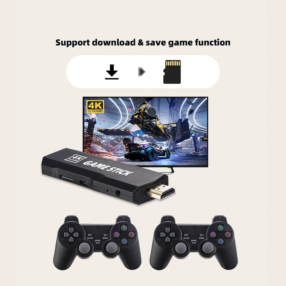 Retro GD10 4K Wireless Game Stick Console – 40,000+ Games | Dual Wireless Controllers