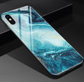 Ocean Marble Tempered Glass iPhone Case