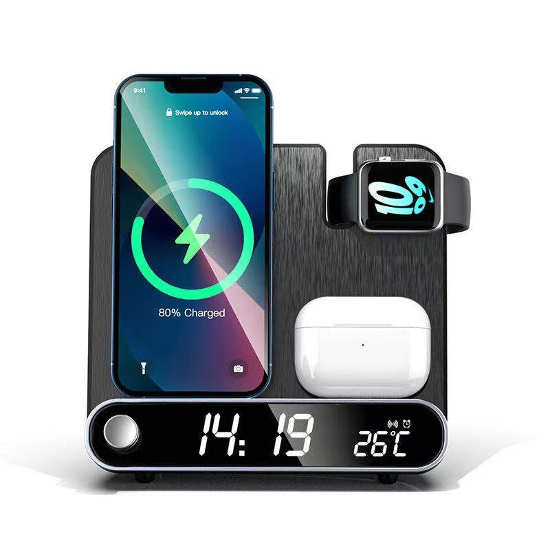 15W 3-in-1 Wireless Charging Station with Alarm Clock & Temperature Display