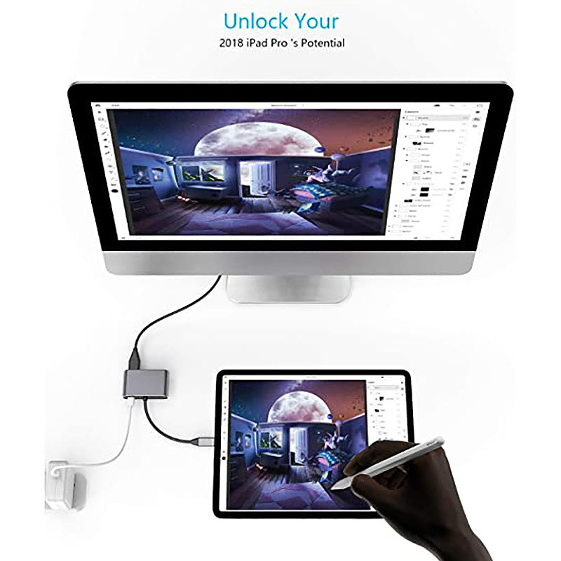 4-in-1 Dual HDMI USB-C Hub with PD Charging