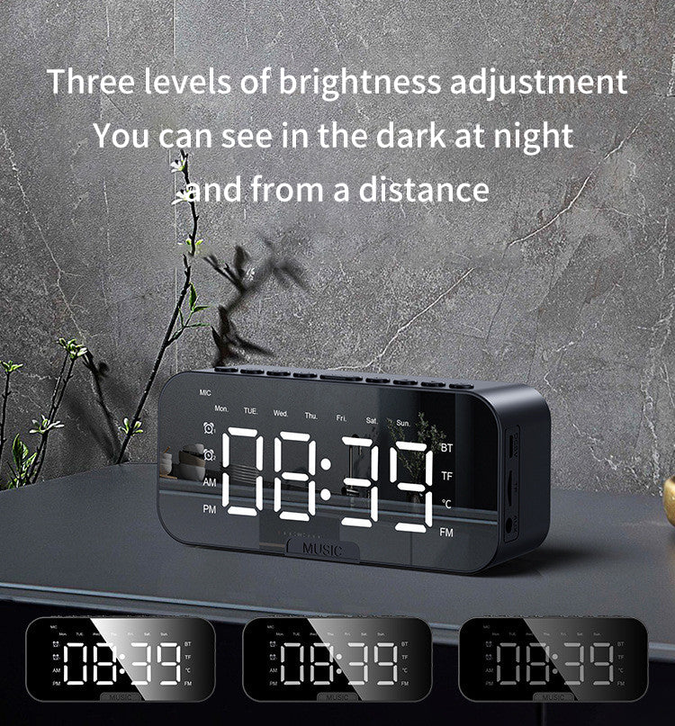 Bluetooth 5.2 Speaker with LED Alarm Clock & Phone Stand