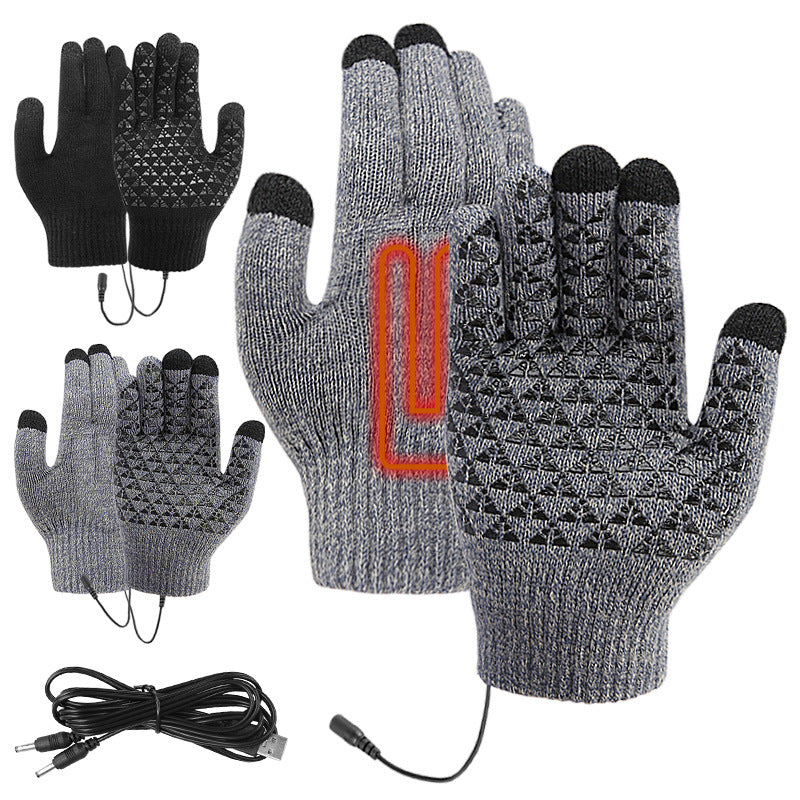 USB Heated Winter Gloves with Touchscreen & Anti-Slip Grip