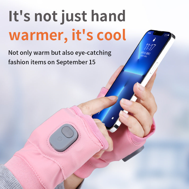 Smart Heated Fingerless Gloves with Digital Temperature Control