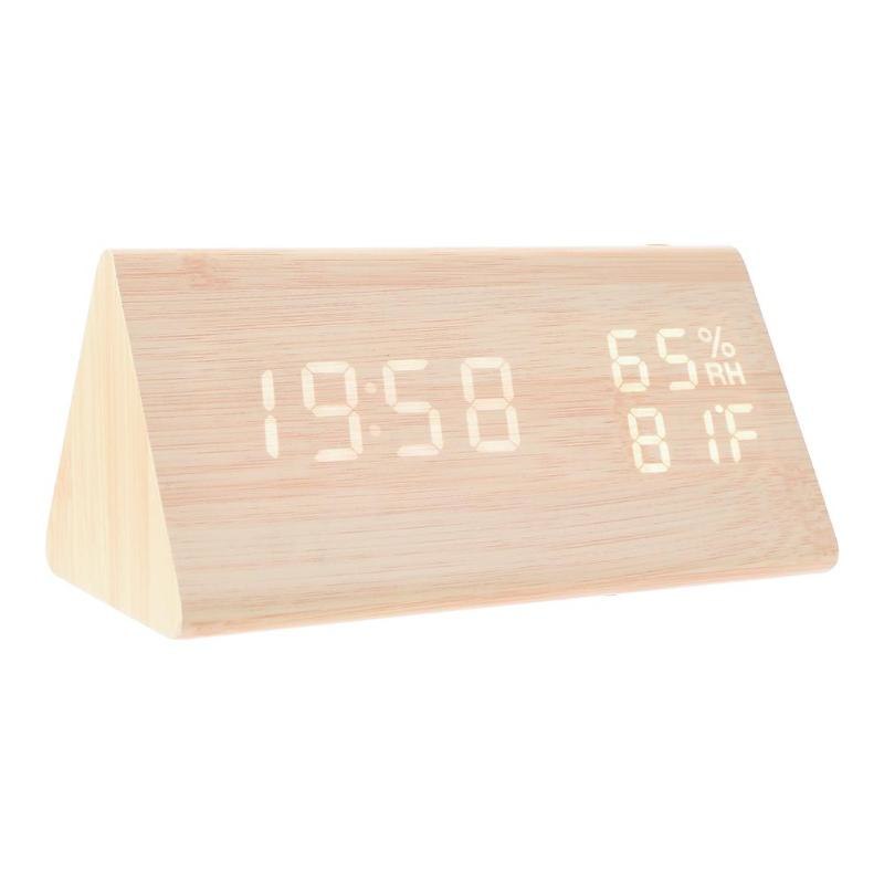 LED Sound-Control Digital Alarm Clock with Temperature & Calendar