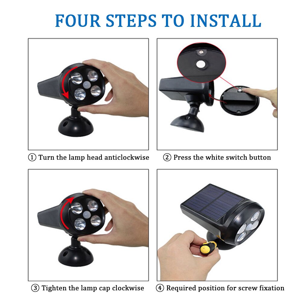 Solar Motion Sensor Outdoor LED Security Spotlight – 350LM