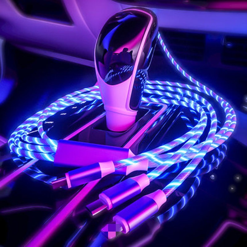 3-in-1 LED Flowing Light Multi Charging Cable – 1.2m