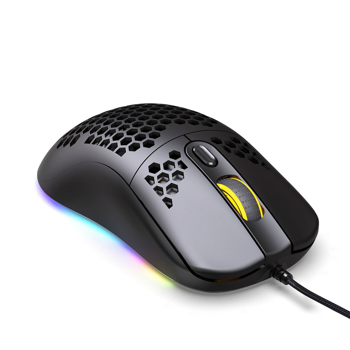 RGB Honeycomb Gaming Mouse – 6400 DPI Programmable Wired Mouse