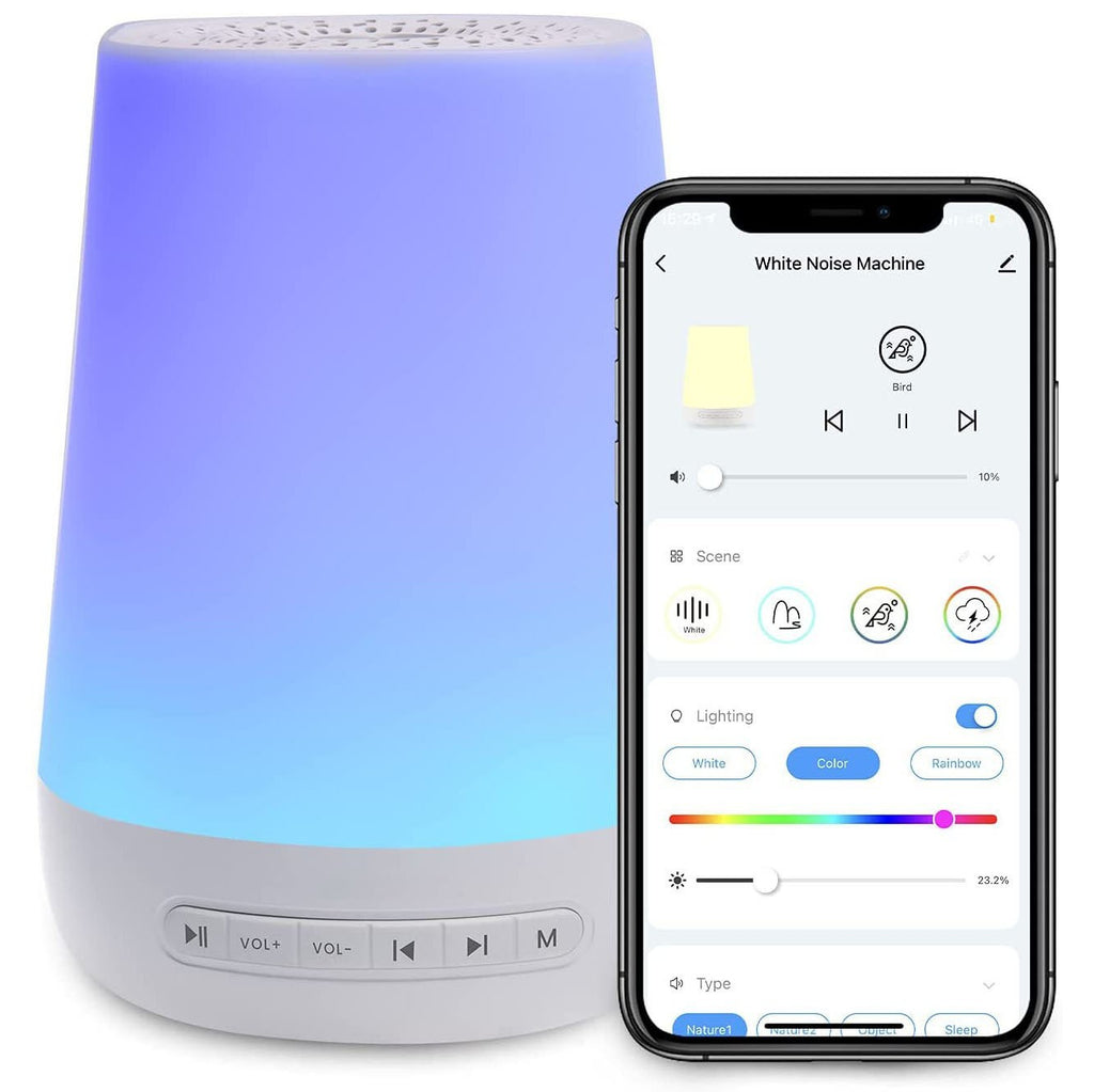 Smart White Noise Sleep Machine & RGB Night Light