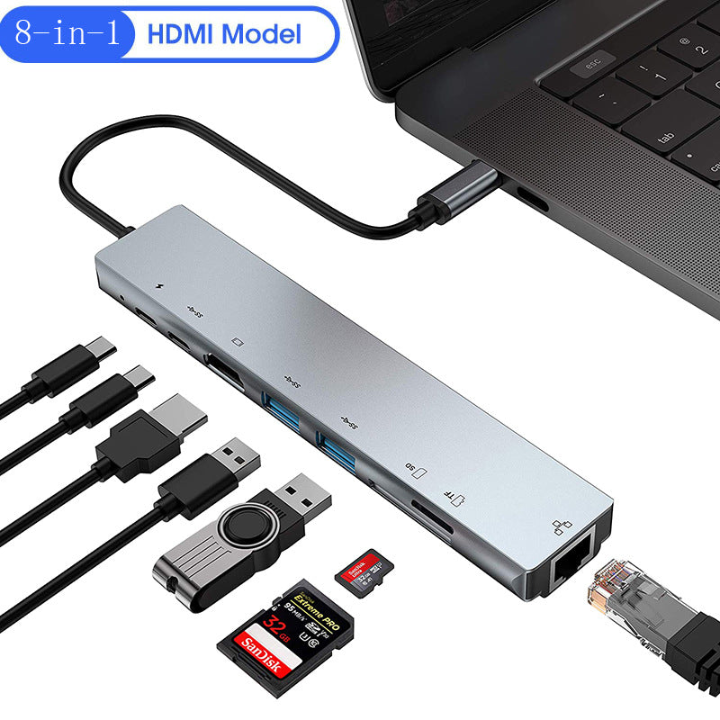 8-in-1 USB-C Multiport Hub with 4K HDMI, Ethernet & PD Charging