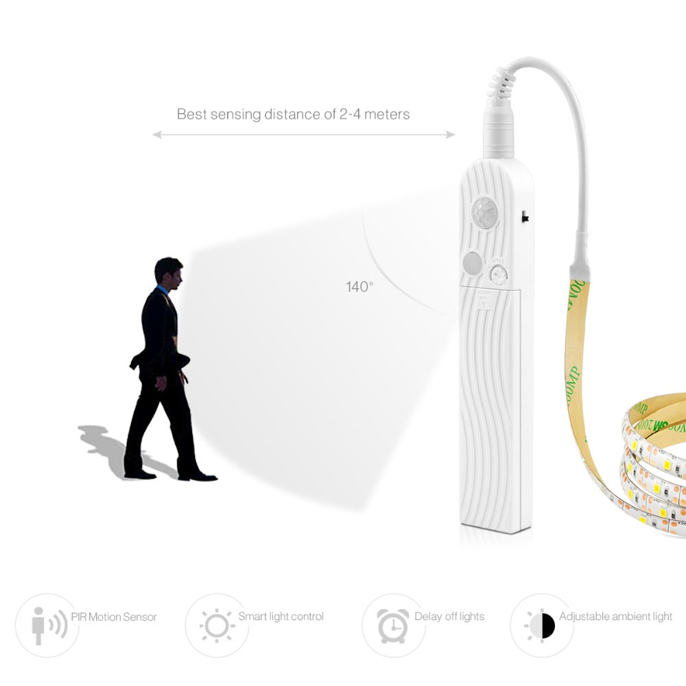 PIR Motion Sensor LED Strip Light – Under Cabinet, Stairs & Closet