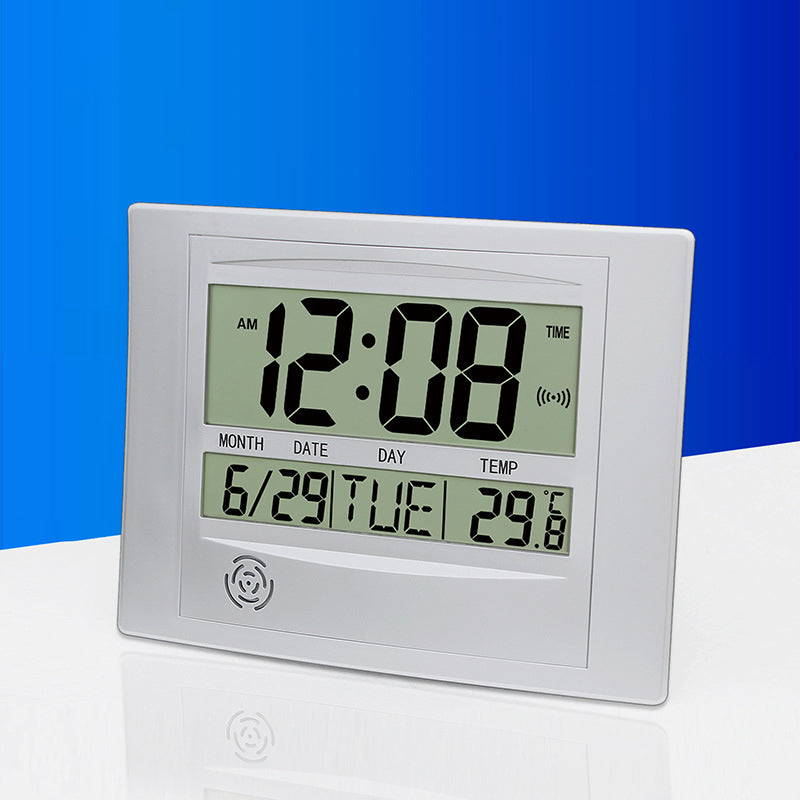 Digital LCD Wall & Desk Clock with Alarm, Calendar & Temperature Display