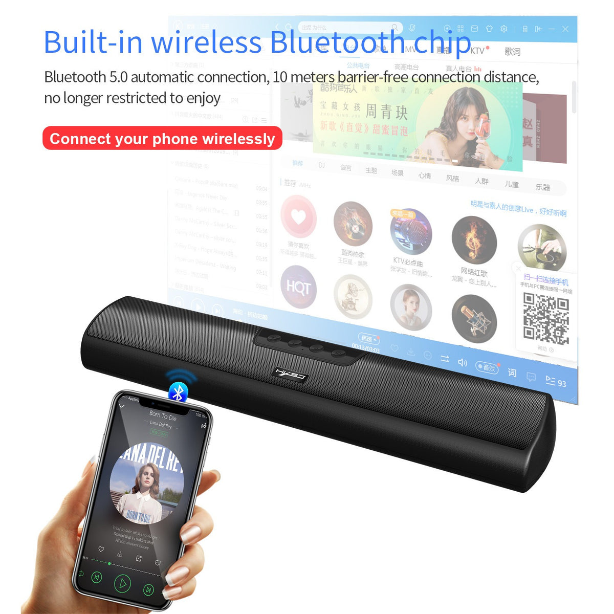 Q3 Desktop & Wall-Mounted Soundbar Speaker