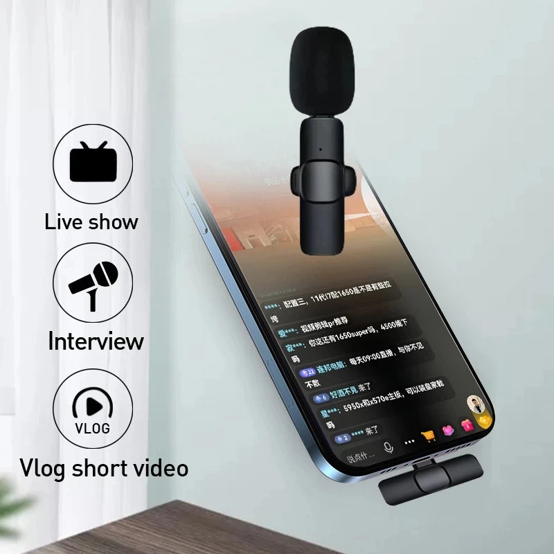 Wireless Lavalier Microphone for Phone – Plug & Play Clip-On Mic