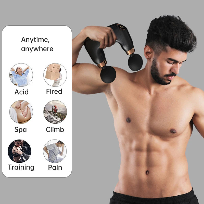 Dual-Head Rechargeable Massage Gun – 5-Speed Muscle Massager